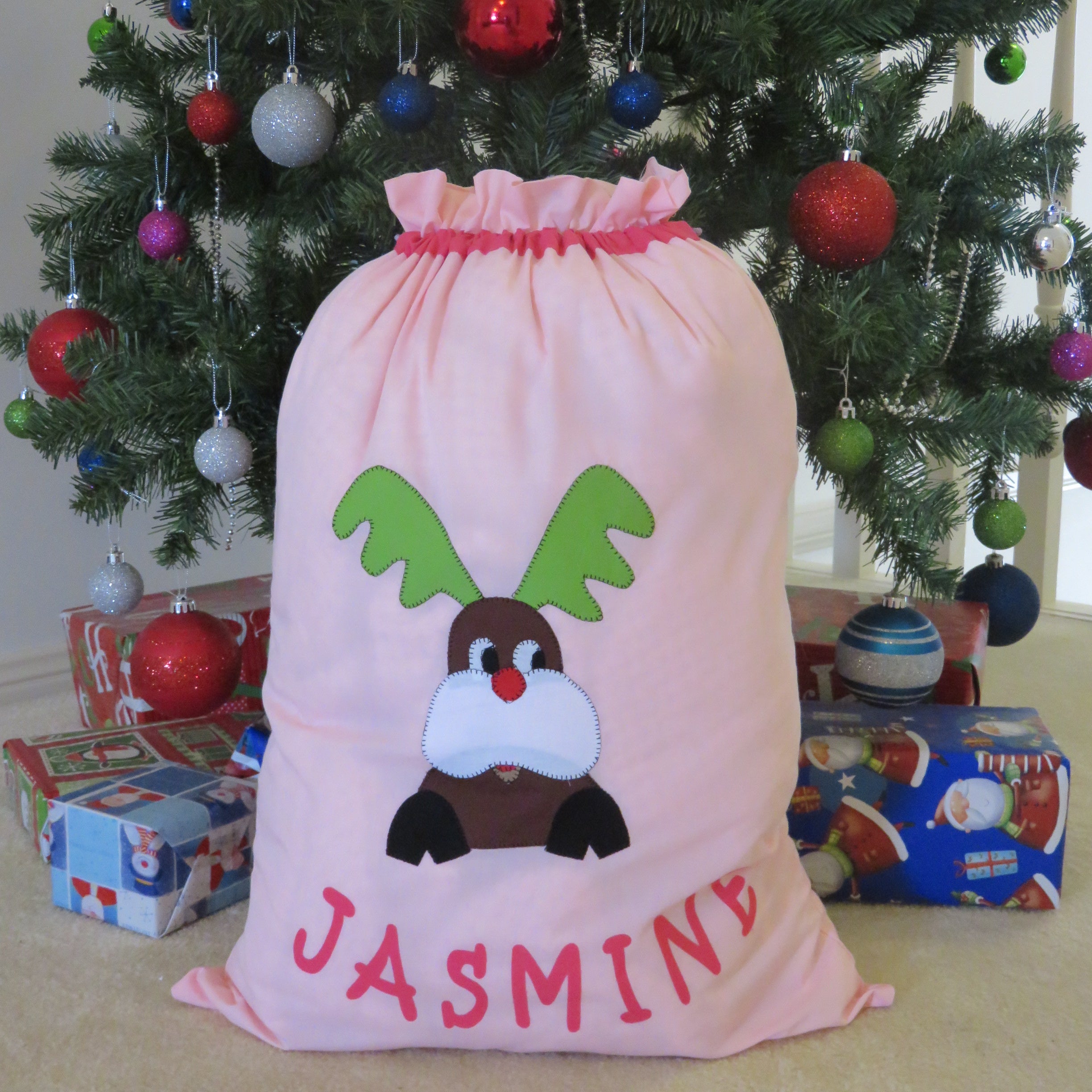 Personalised Christmas Sack - Rudolph