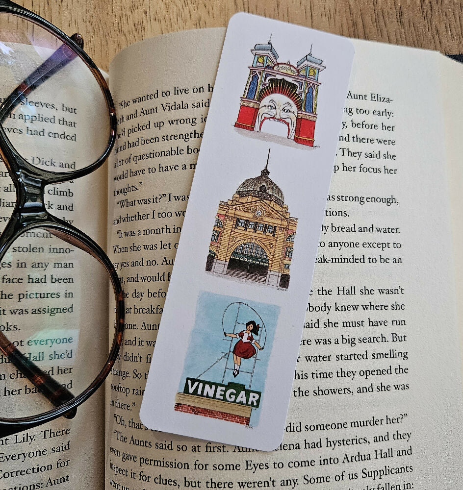 watercolour bookmark - melbourne trio