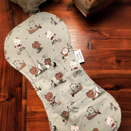 ADVENTURE BEARS BURP CLOTH STONE TOWELLING