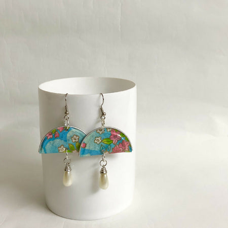 Recycled Coffee Pod Earrings - Pearl