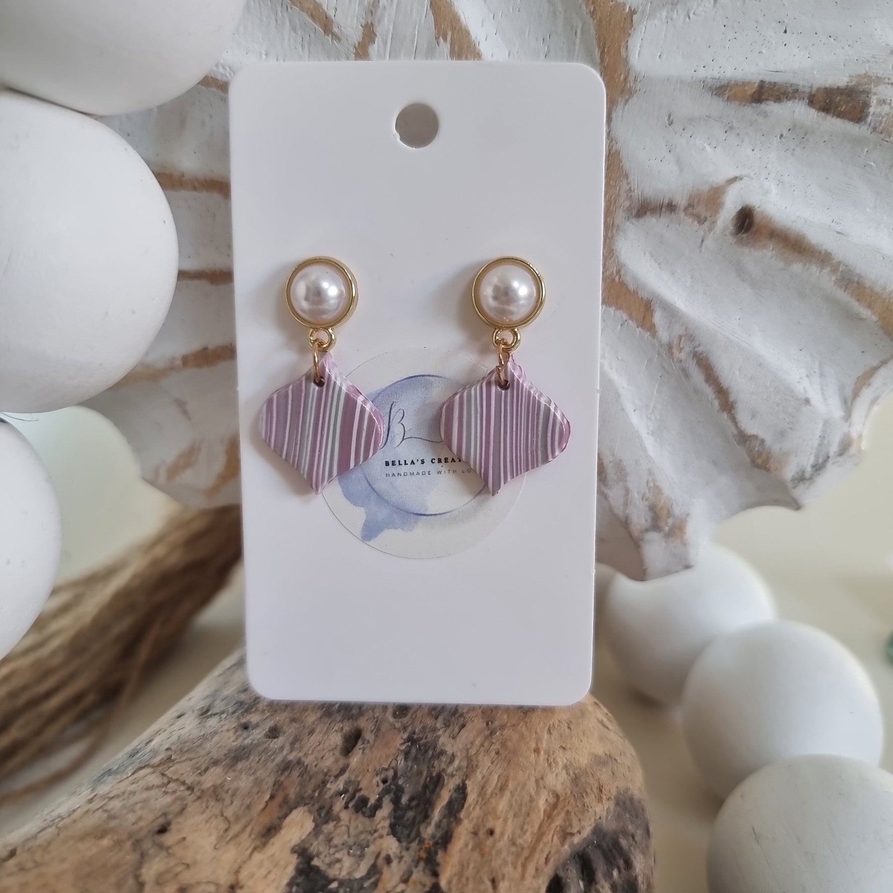 Blush Pearl Geo Small Dangles