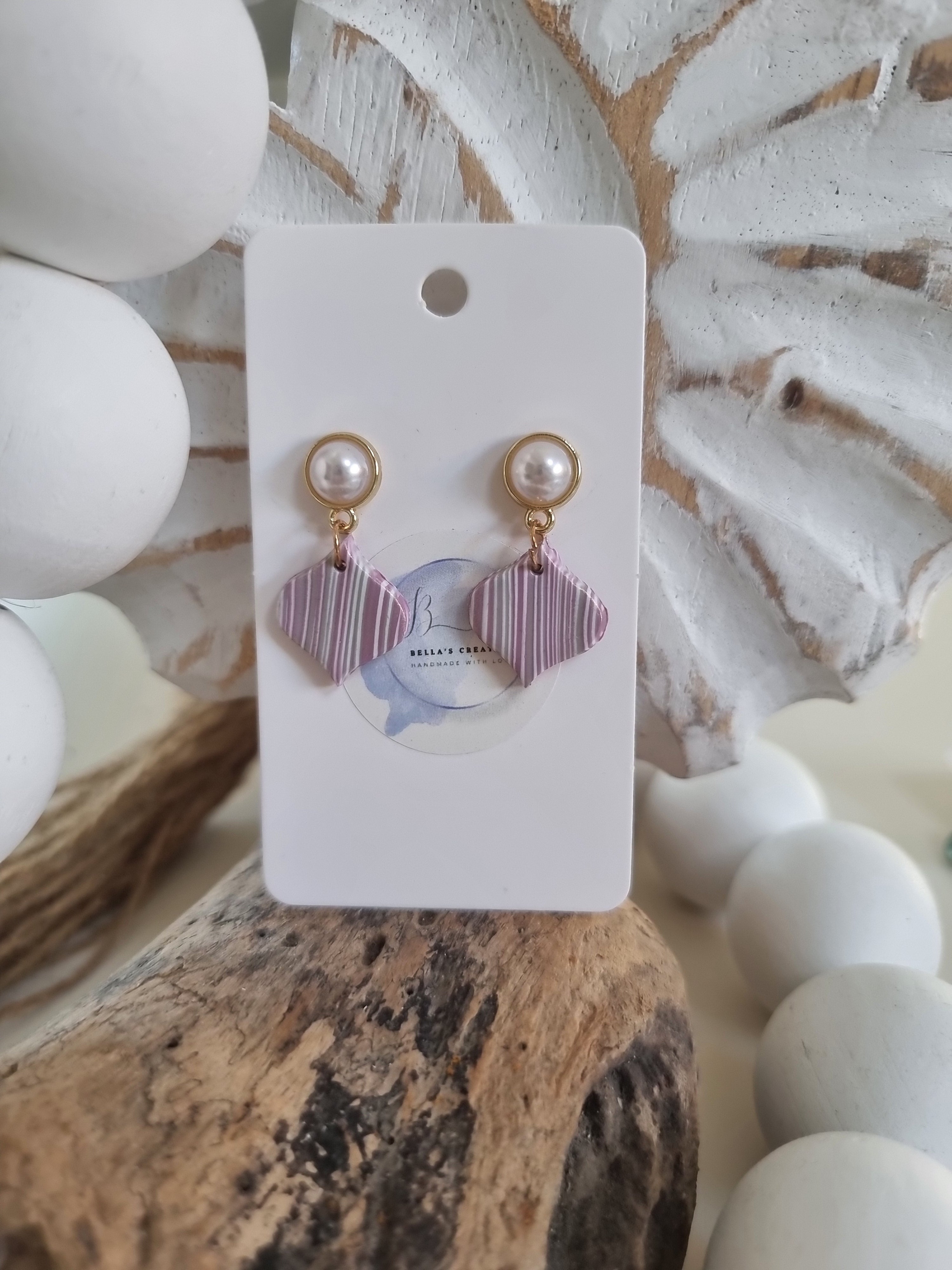 Blush Pearl Geo Small Dangles