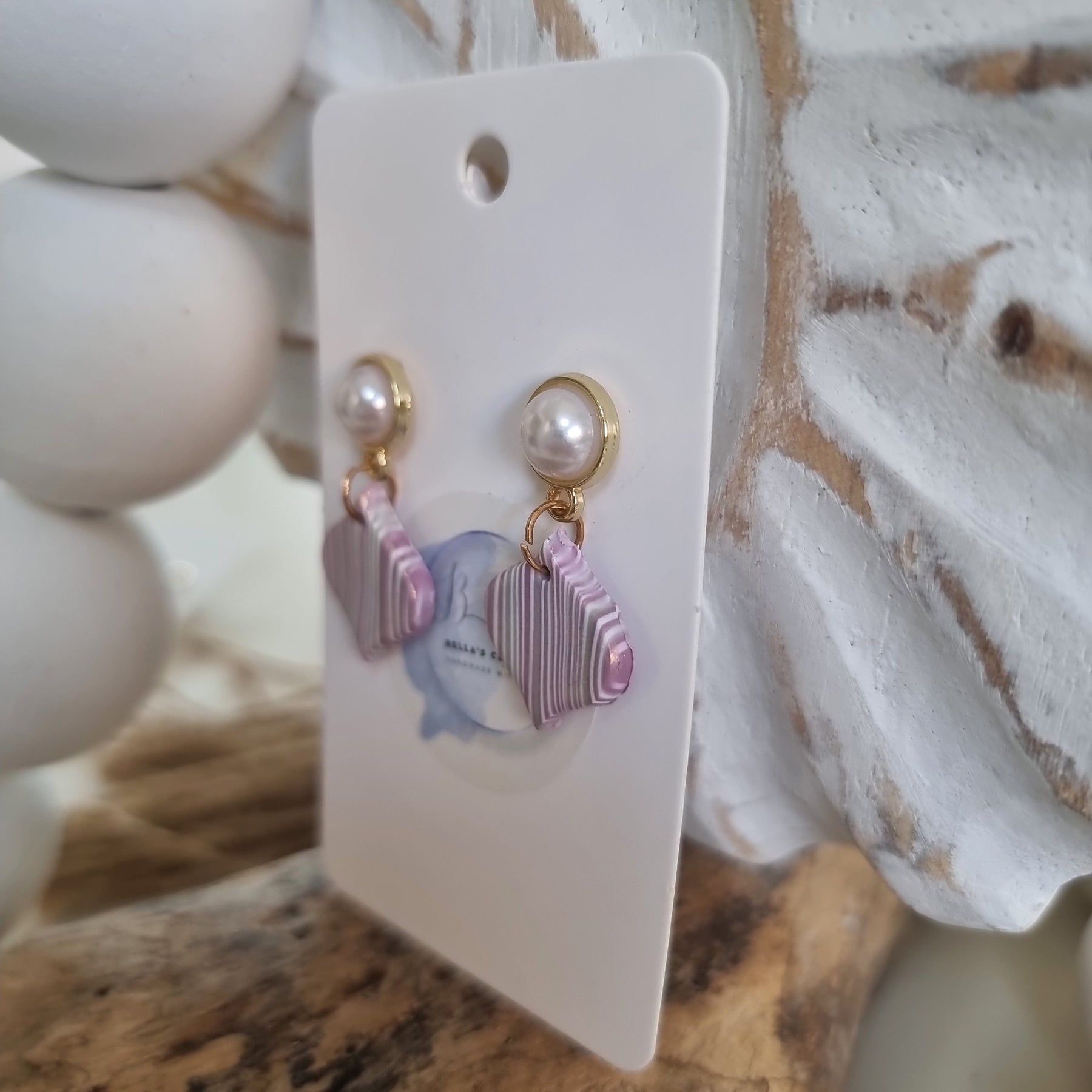 Blush Pearl Geo Small Dangles