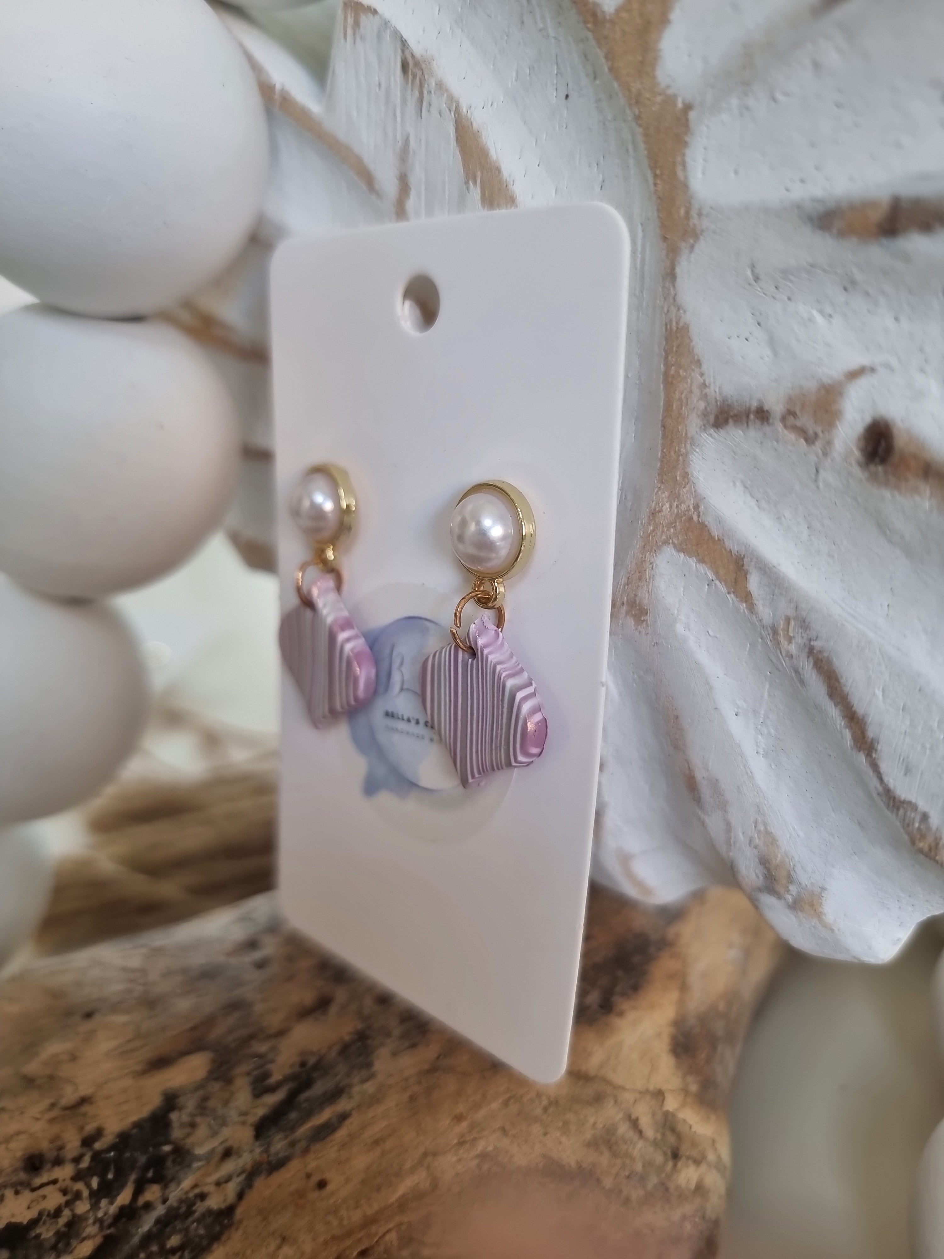 Blush Pearl Geo Small Dangles