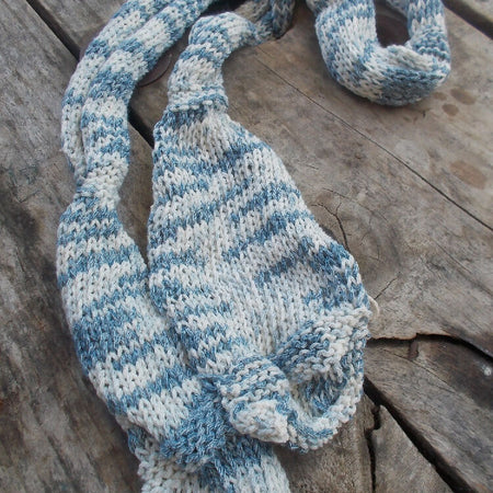 simple knitted summer scarf made from cotton yarn