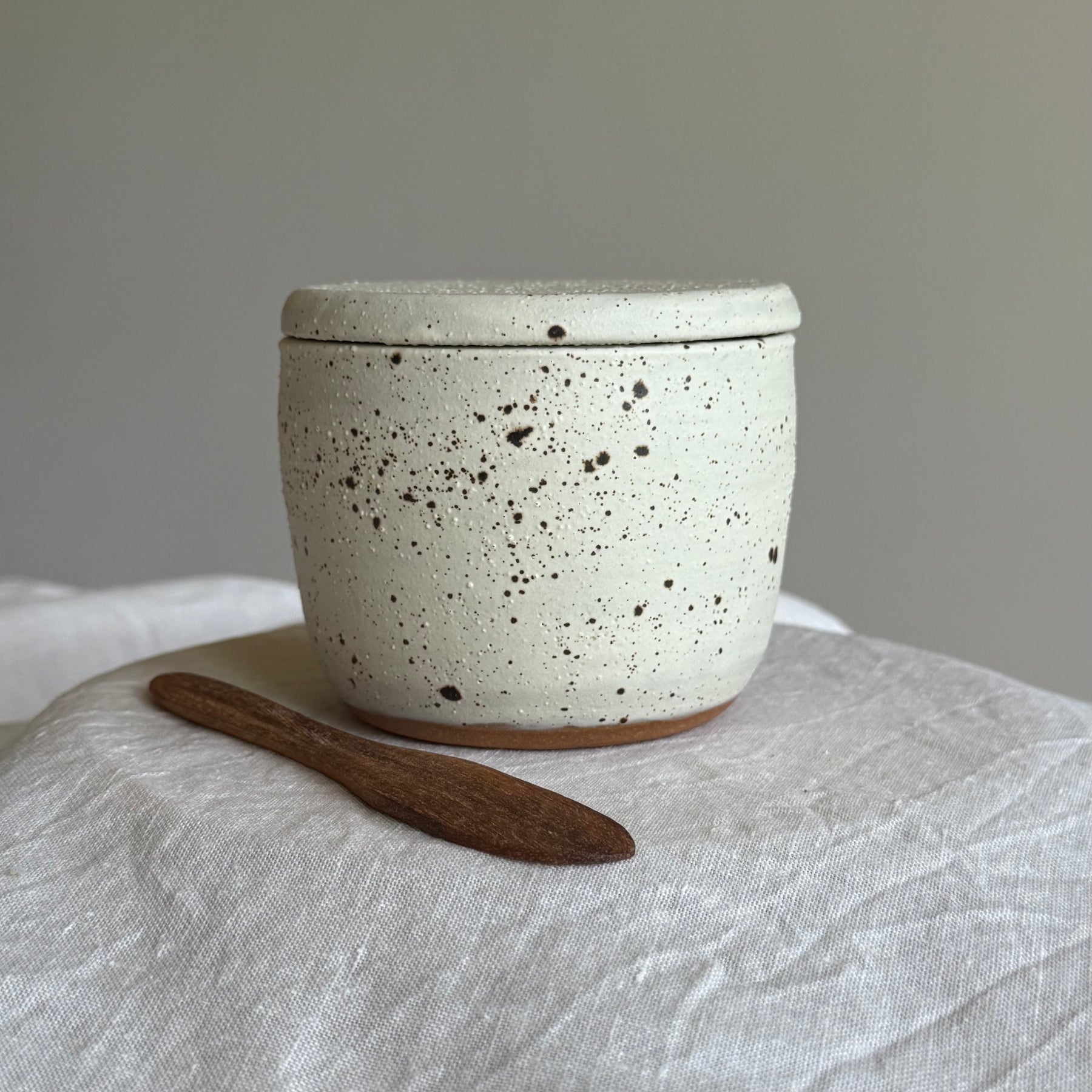 French Butter Keeper with Wooden Knife | Wheel Thrown Ceramic