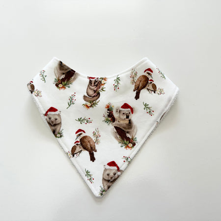 Australian Christmas animals bandana bib