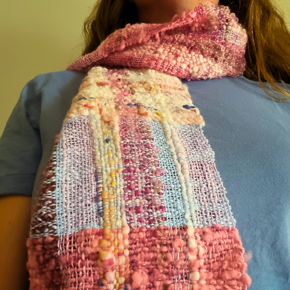 Handwoven scarf made with textural love