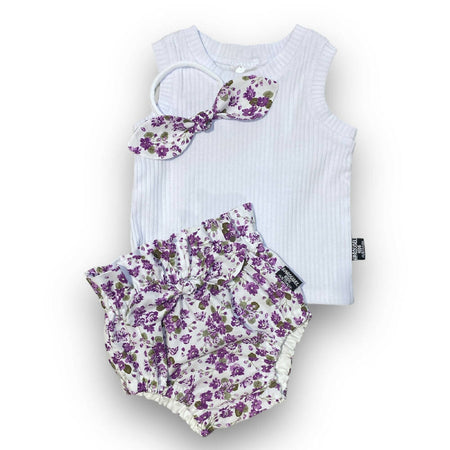 White Rib Knit Singlet and High waisted Panties SET