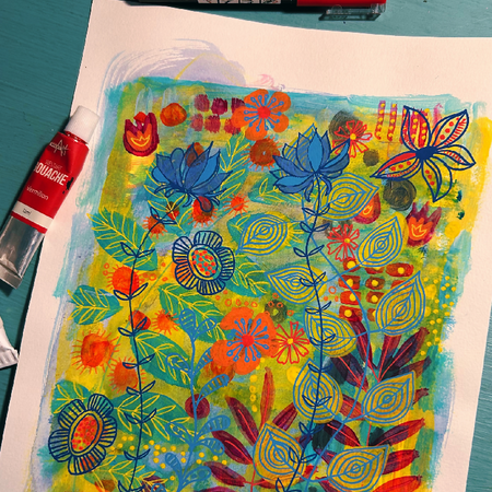 Original Hand Painted Art: Where Wild Things Bloom