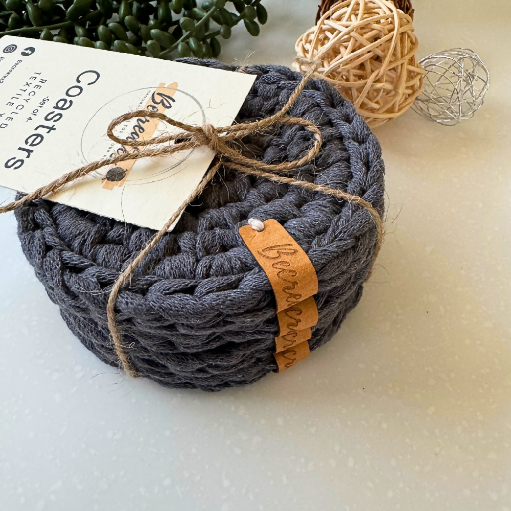 Coasters | Handmade crochet | Diesel Blue | Home Decor | Gift under $50