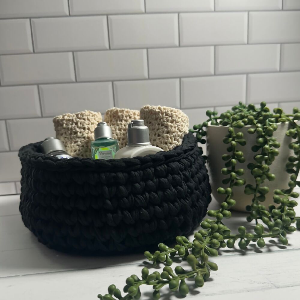 Black Crocheted basket