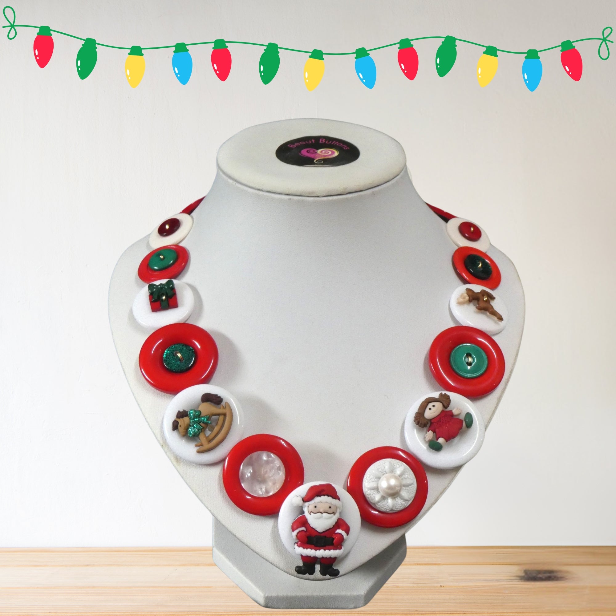 Button necklace - Santa's Toys