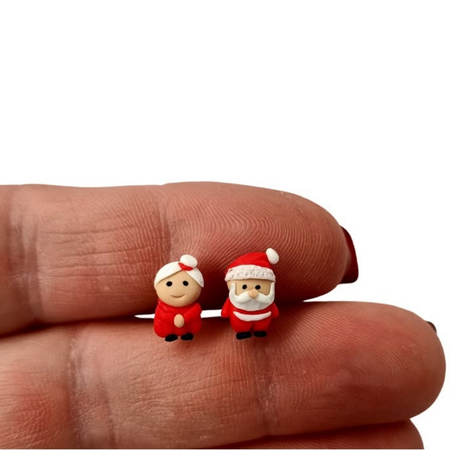 Santa and Mrs Claus stud earrings