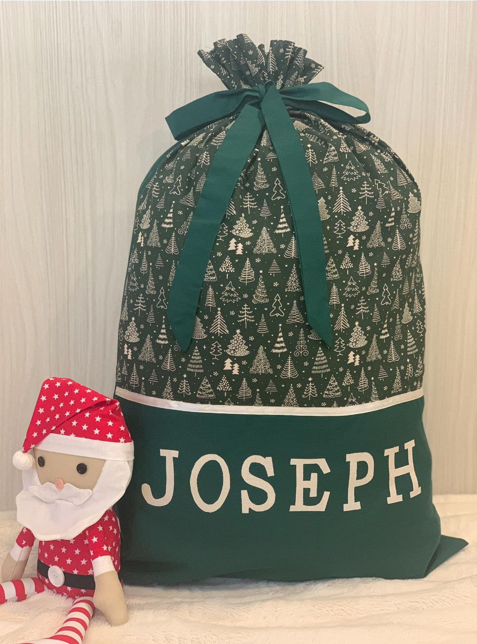 Personalised Christmas Sack - Scandi Trees