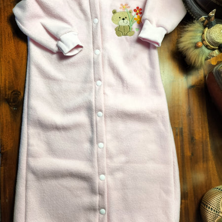 BABY PINK SLEEP BAG WITH BEAR
