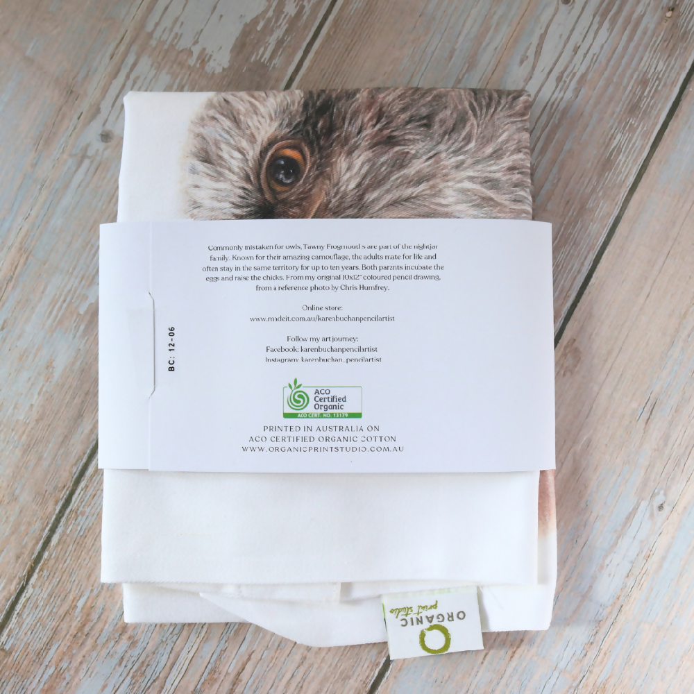 Australian-artist-illustration-tote-bag-tawny-frogmouth-back-label
