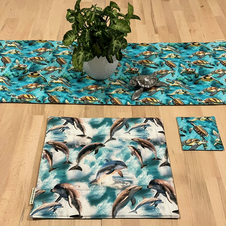 handmade Australian native reversible - dolphin & turtle