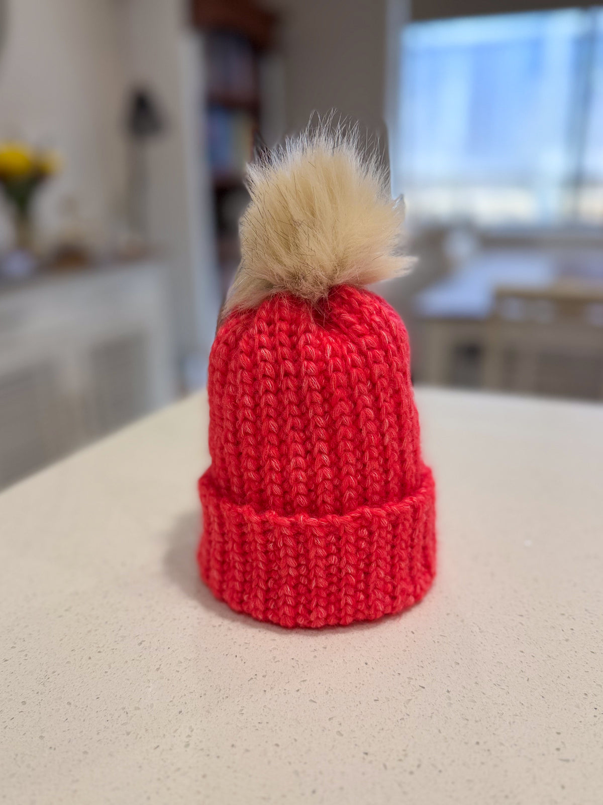 #096 Childrens Beanie with detachable Bobble