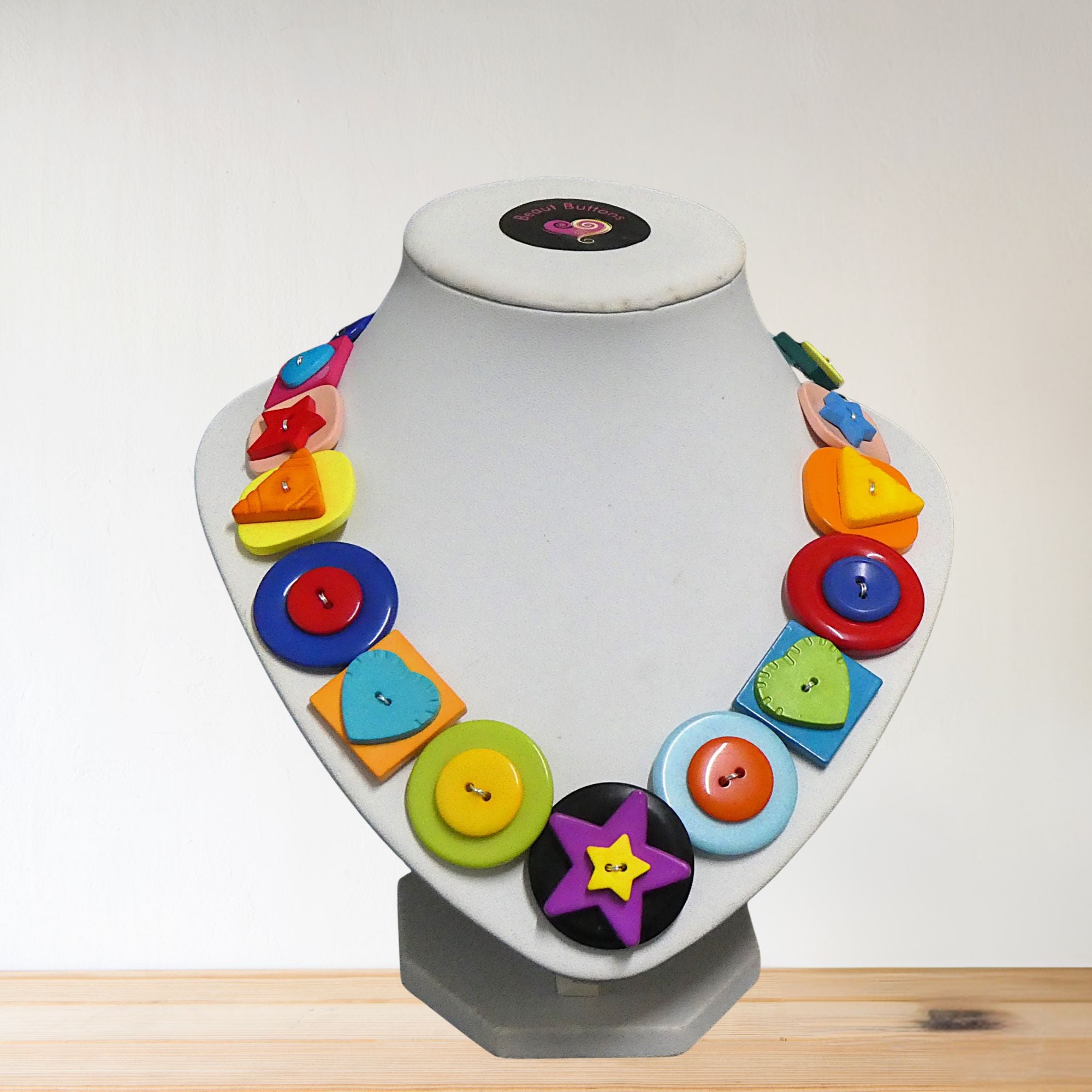 Button necklace and earrings - Shape Fun