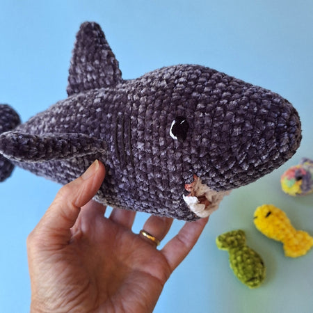 Crocheted Velvet Shark Playset