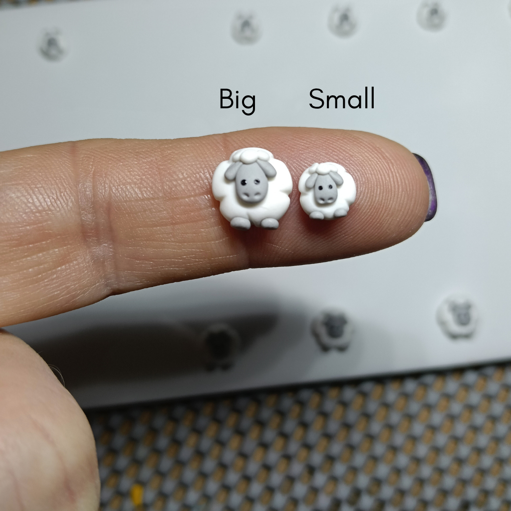 Fluffy sheep stud earrings