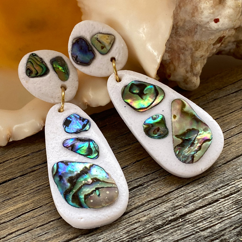 Polymer clay with Abalone Shell Earrings