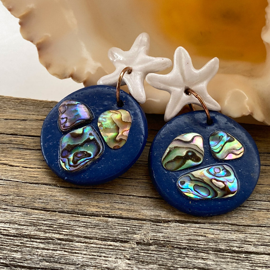 Polymer clay with Abalone Shell Earrings