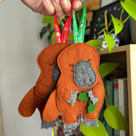 pre-order, Platypus Christmas decoration, aussie themed ornament