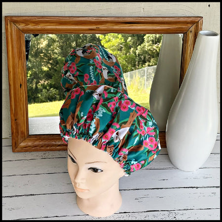 Shower Cap Adult Kookaburra Teal Green