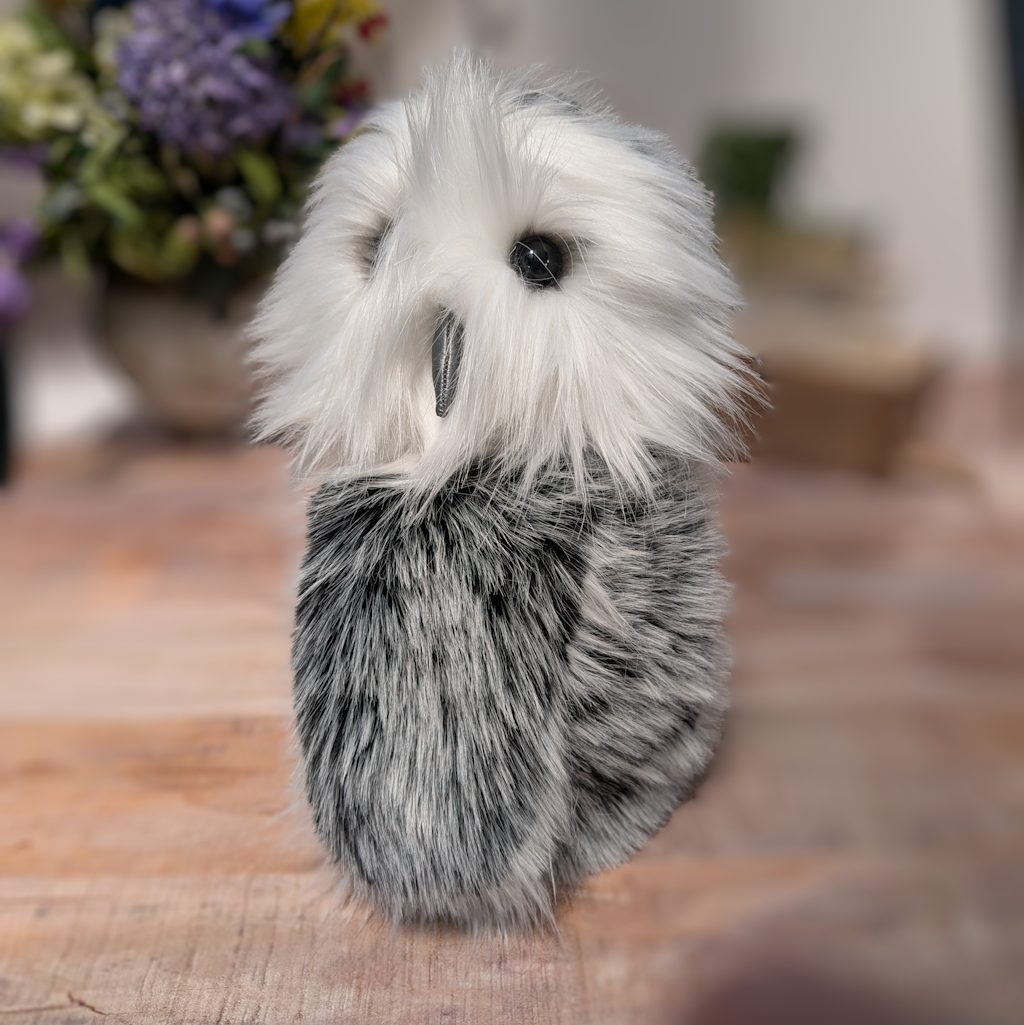 Lifesize Faux Fur Artist Barn Owl,Collectable Owl