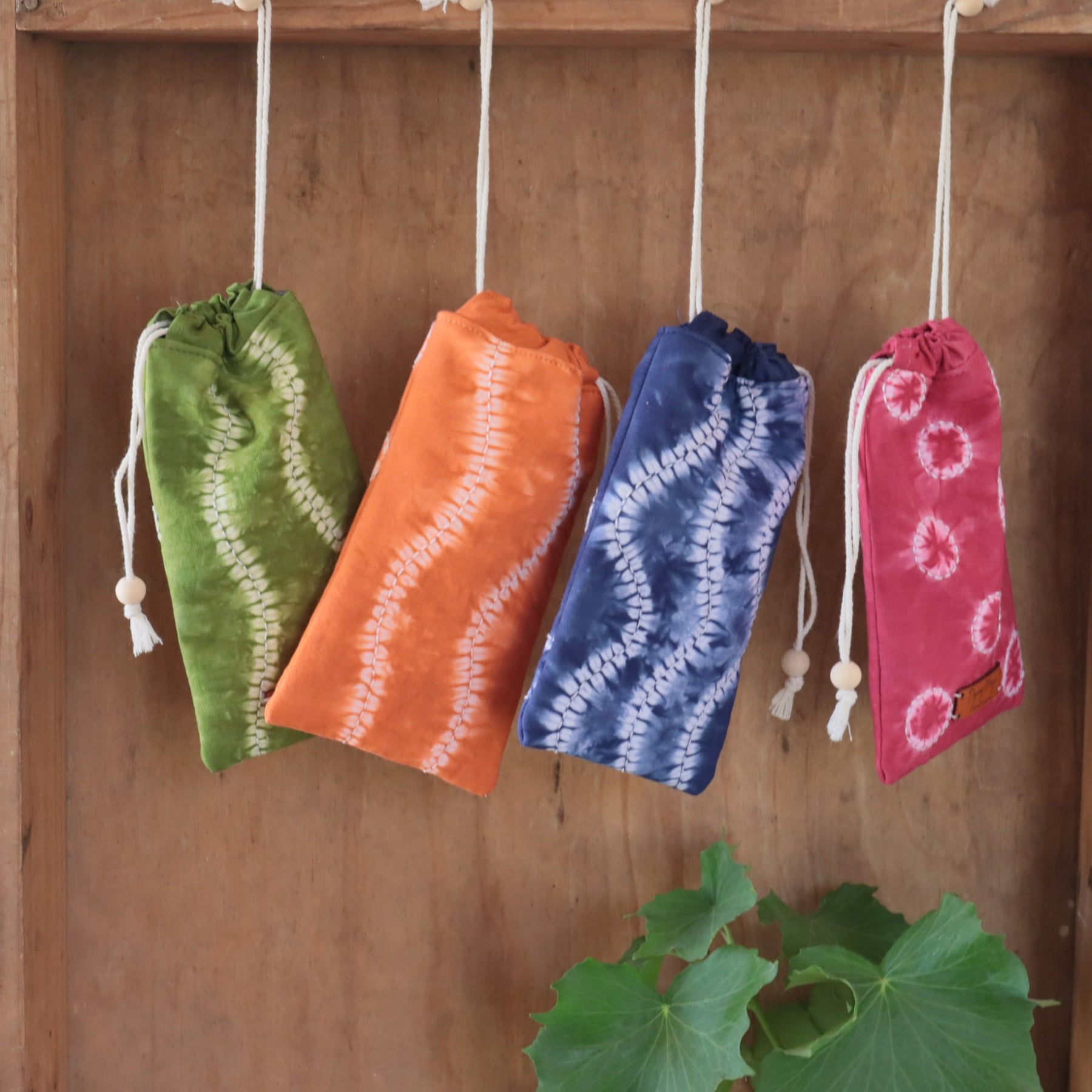 Tie Dyed glasses pouches, Shibori Tie Dyed, glasses cases.