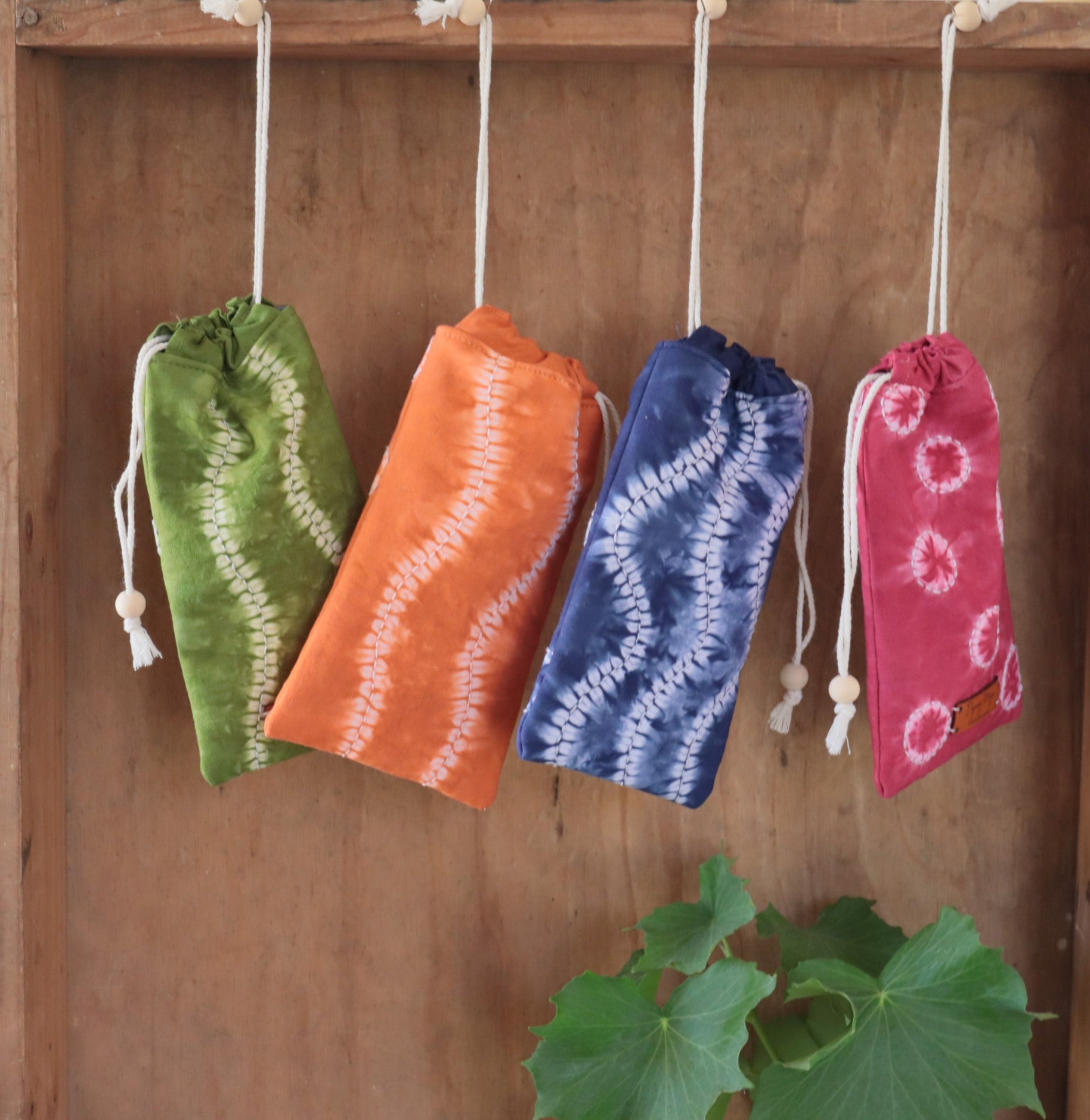 Tie Dyed glasses pouches, Shibori Tie Dyed, glasses cases.