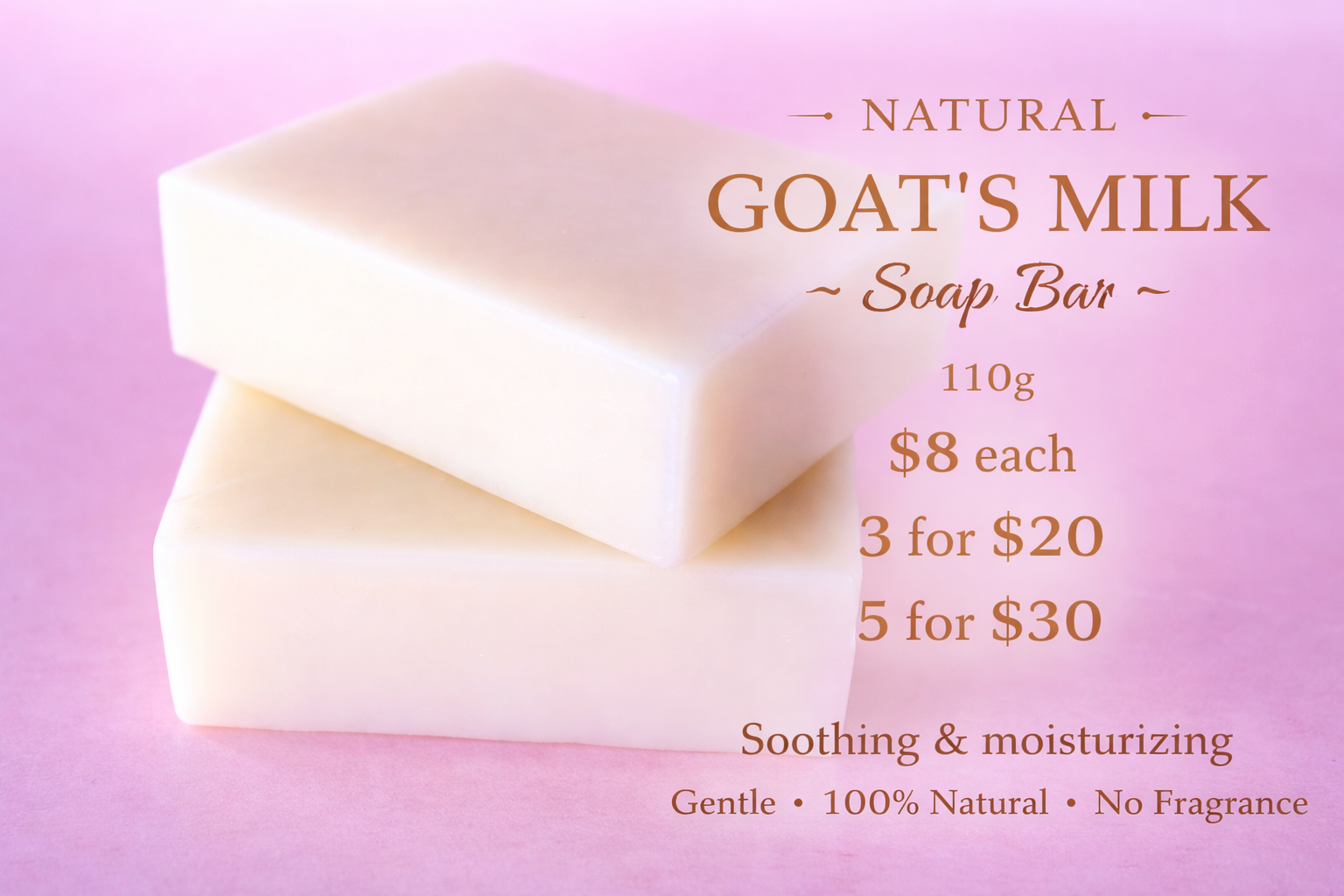 Goats Milk Soap Bar Bundle - Mix N Match in 3 Lots, 5 Lots, 8 Lots