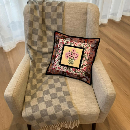 handmade Australian native quilted - geraldton wax (pink)