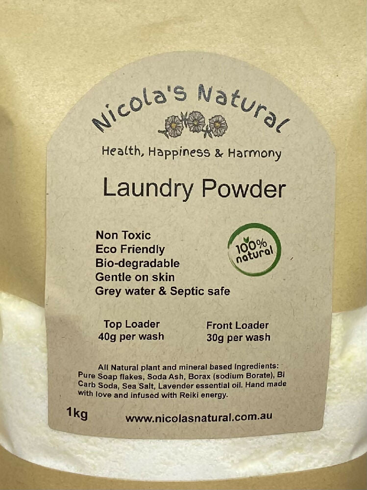 Laundry Powder 1kg - All Natural - Non Toxic - Eco Friendly