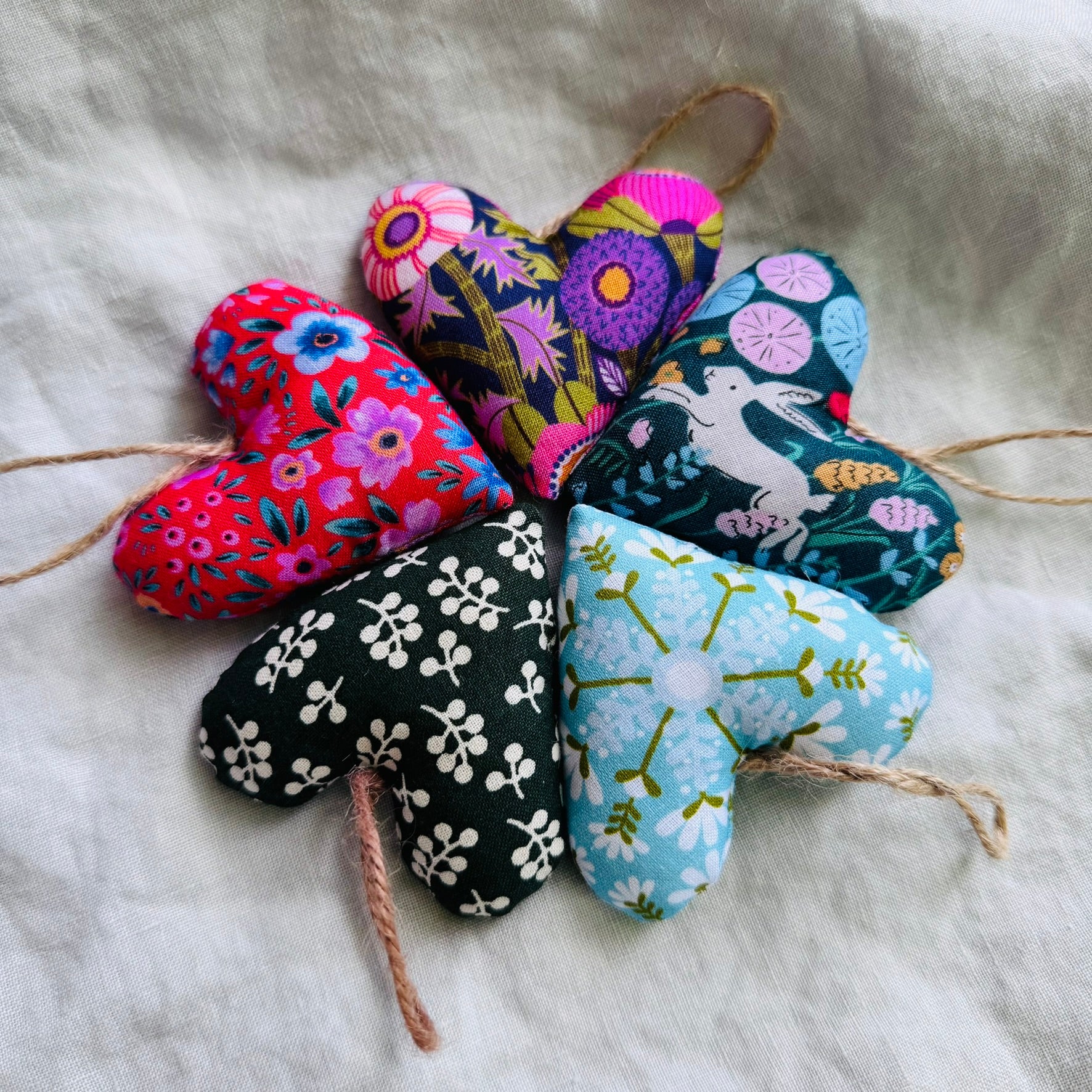 Hearts - mixed bundle with wool filling