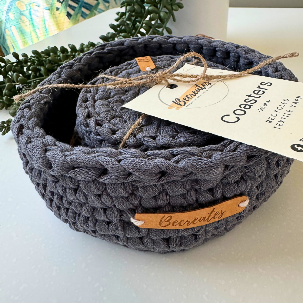 Coasters | Handmade crochet | Diesel Blue | Home Decor | Gift under $50