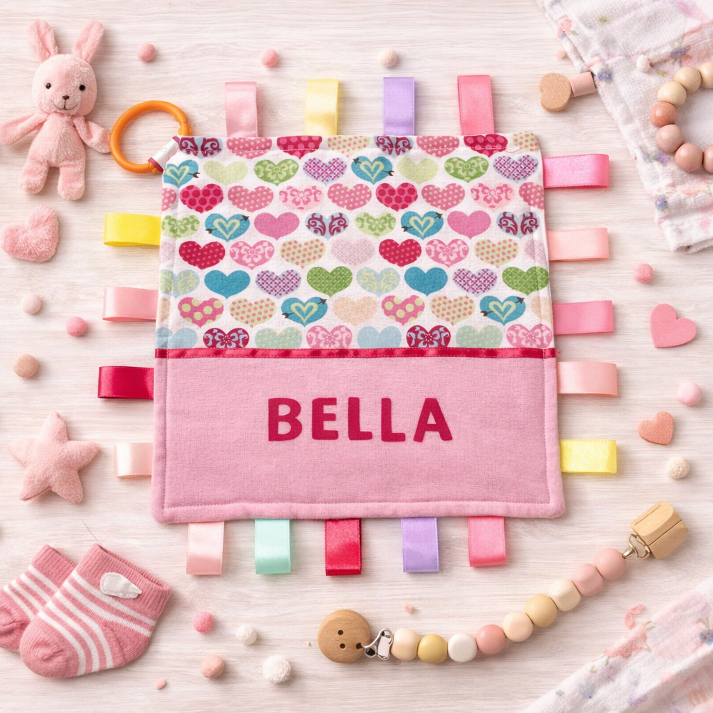 Babies Personalised Taggy Security Blanket / Comforter Toy - Various Designs -