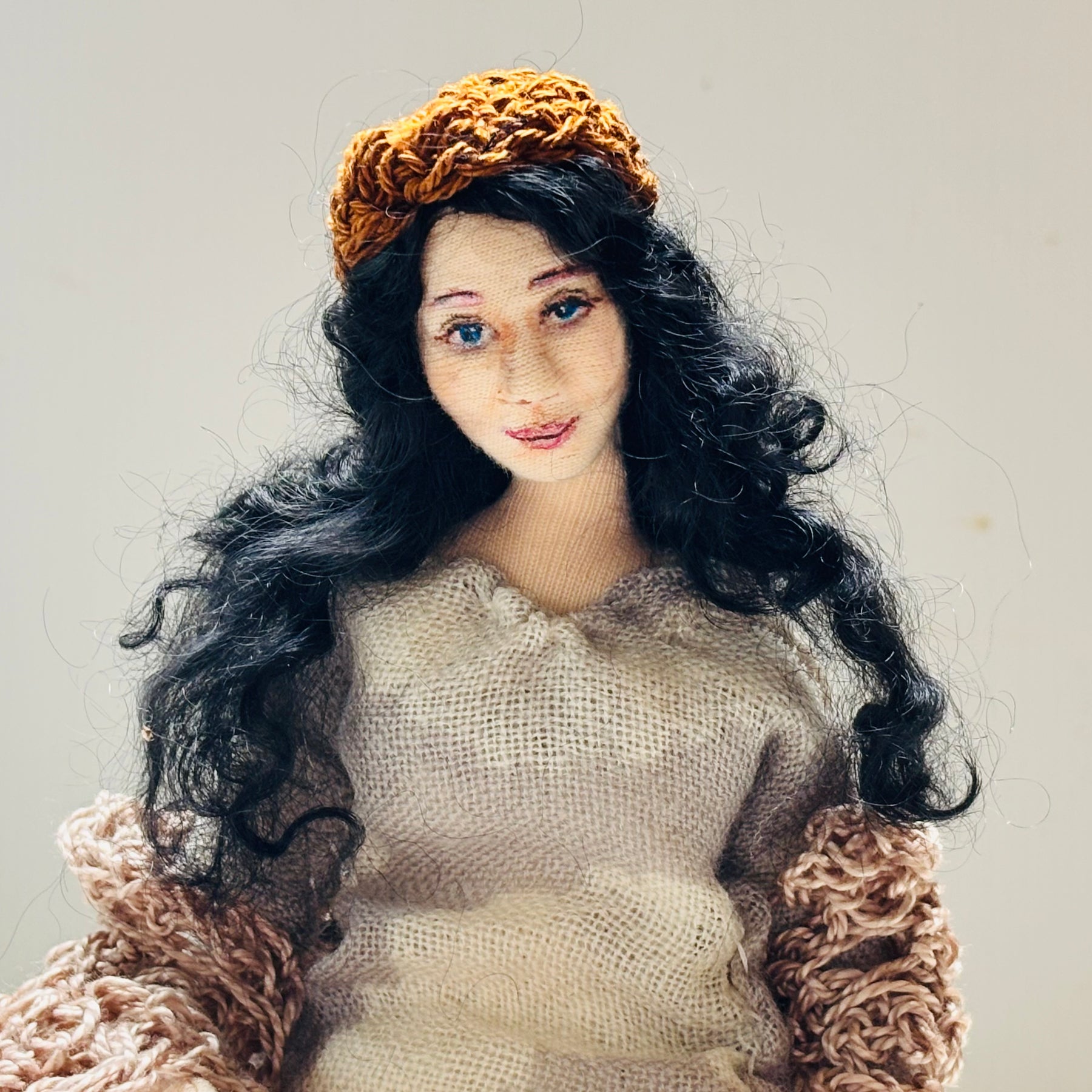 Selkie, mixed media doll, needle felt seal, unique gift