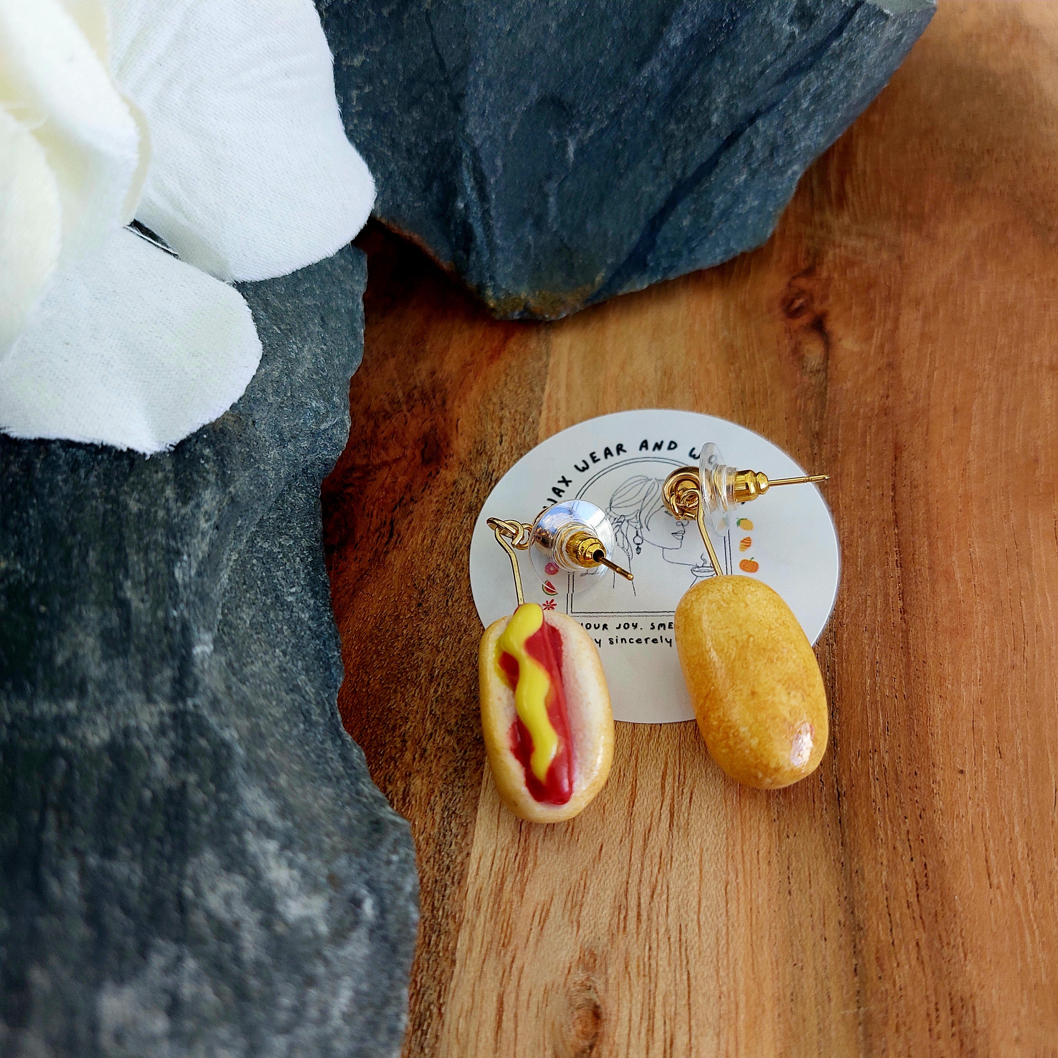 Hot Dog Earrings | Food Inspired Statement Earrings