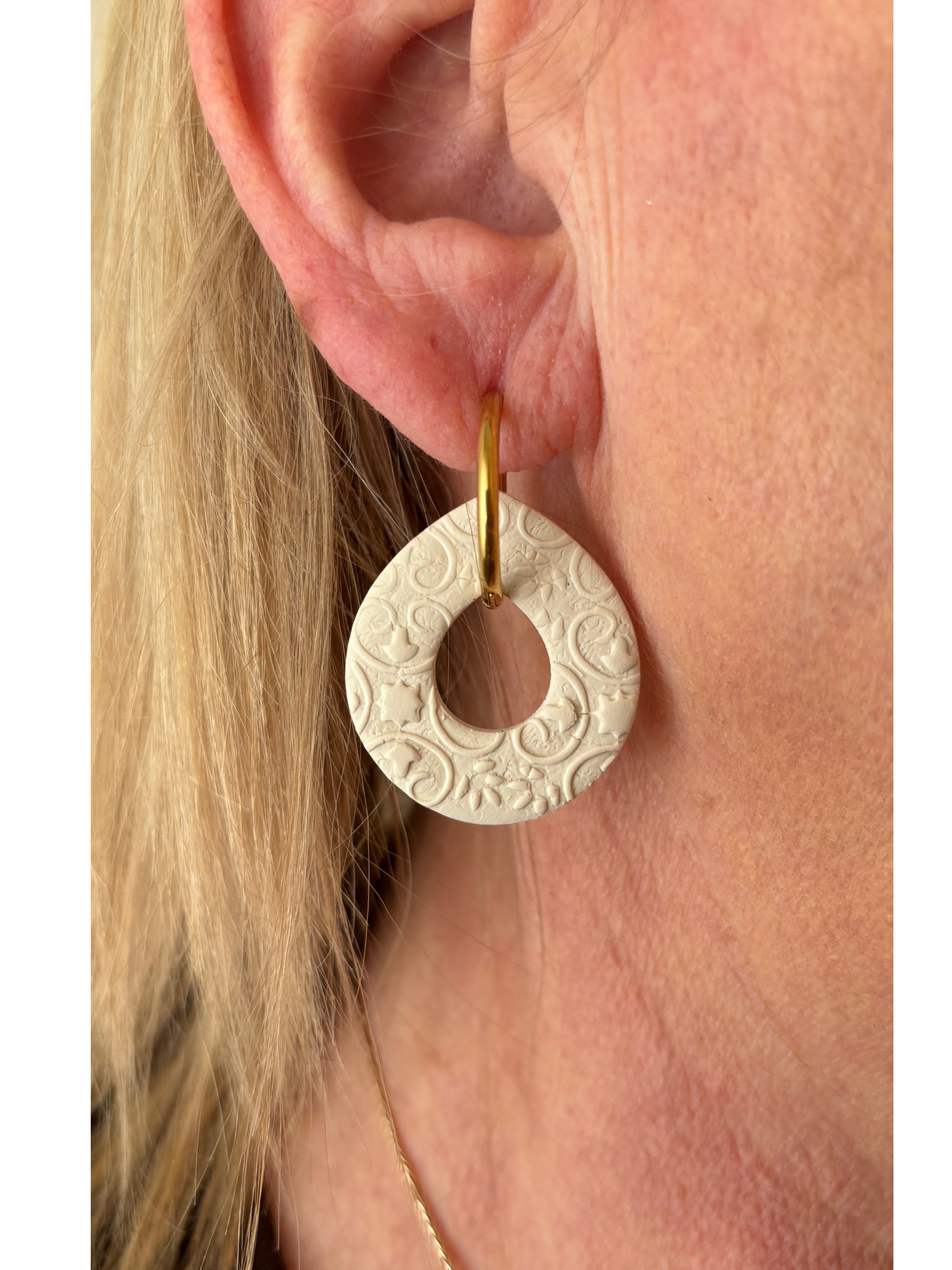 Hoops & Drops – Soft Neutrals | Interchangeable Clay Earrings