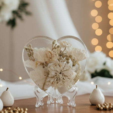 EVER AFTER BLOOMS - Custom Resin Keepsakes - LARGE Heart - MADE TO ORDER