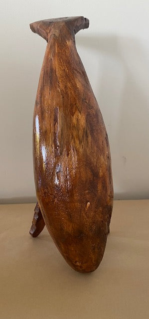 Hand carved standing whale