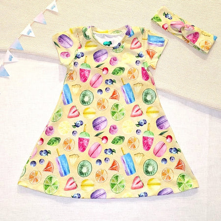 Girls Twirly Dress, Summer Fruits, Handmade by Love Our Zoo - Made to Order