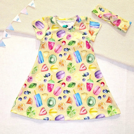 Baby Twirly Dress, Summer Fruits, Handmade by Love Our Zoo - Made to Order