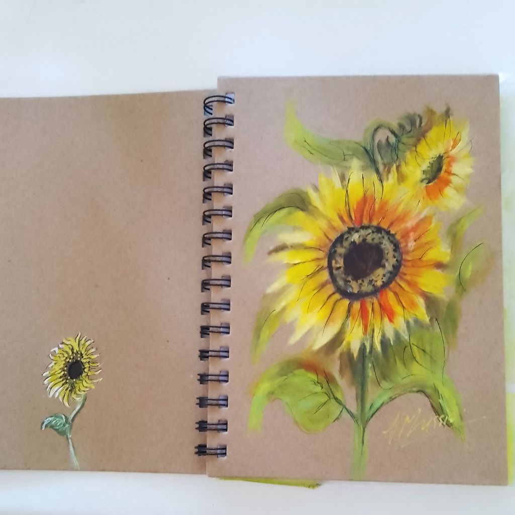 Sunflower Notebook - Handpainted Size A5 - lined.