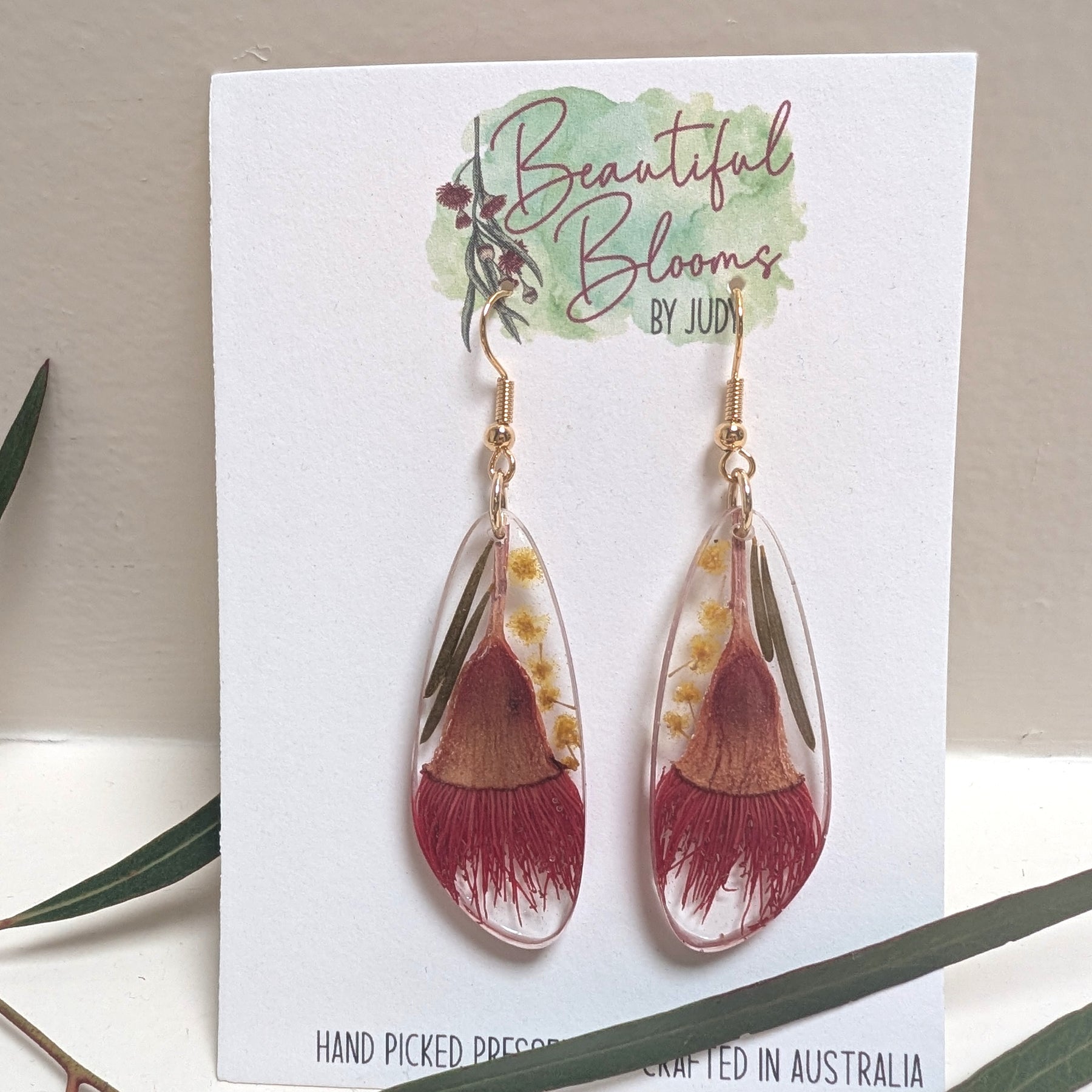 Flowering gum and wattle dangles