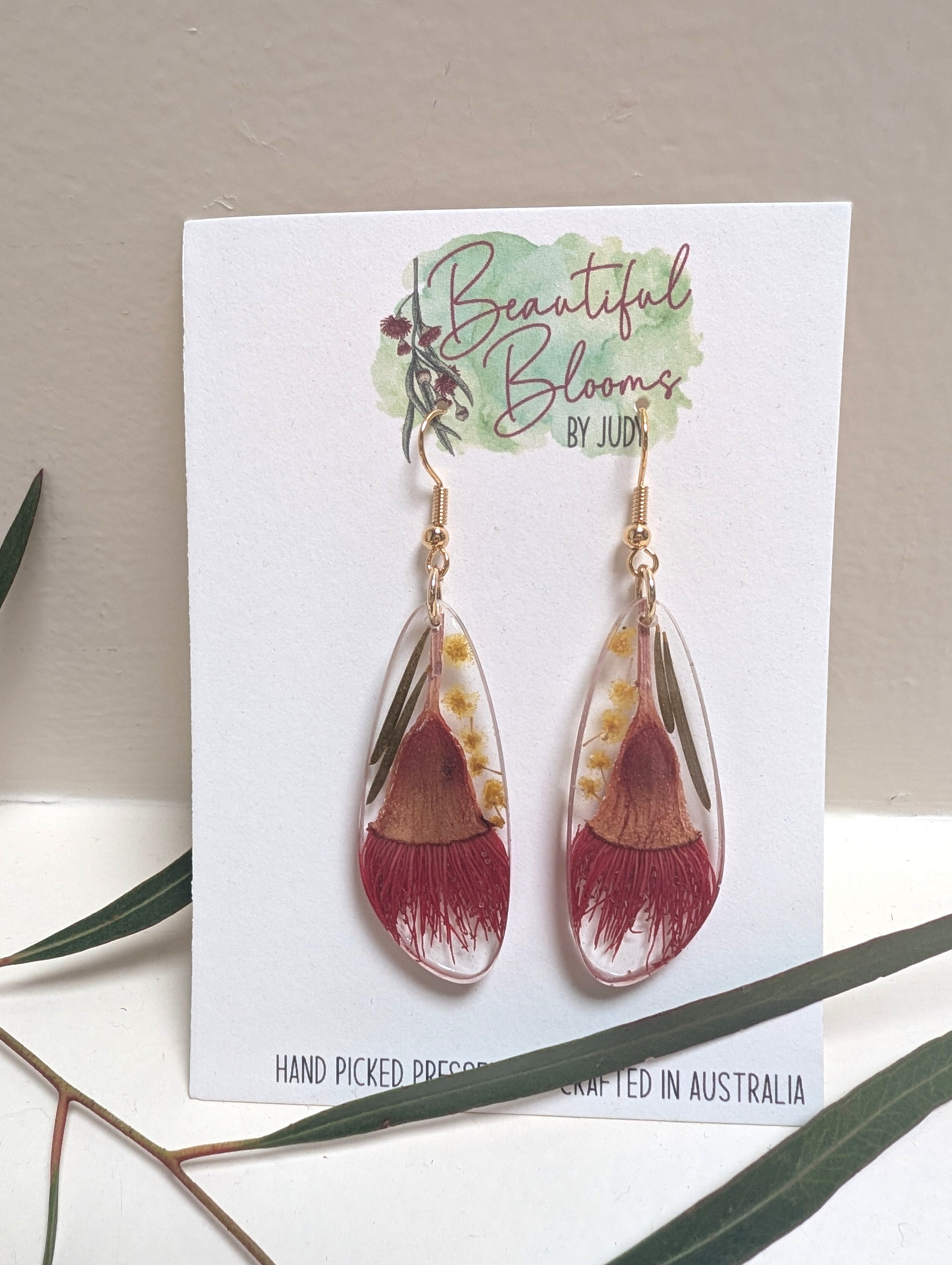 Flowering gum and wattle dangles