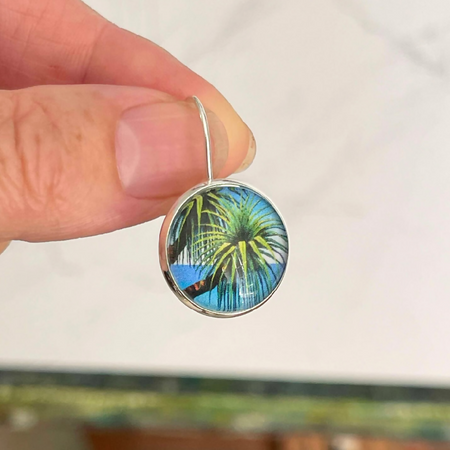 Art Earrings for Plant Lovers • the Tropical Pandanus Palm Tree